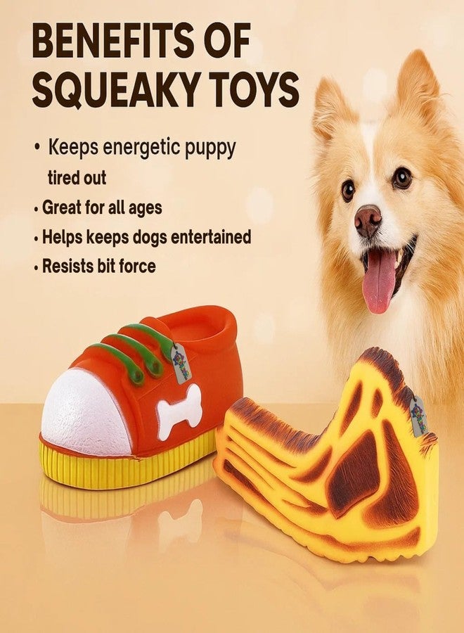 Western Era Combo Dog Squeaky Toy | Durable Rubber Chew Set | Includes Cartoon Shoe Squeaky Toy & Meat Piece Squeaky Chew | Indoor & Outdoor Play | Interactive & Fun | Keeps Pets Engaged & Happy - Image 5